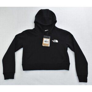 North Face Girls Camp Fleece Hoodie Size L-12 Black Pullover Back Print
